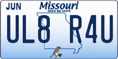 MO license plate UL8R4U