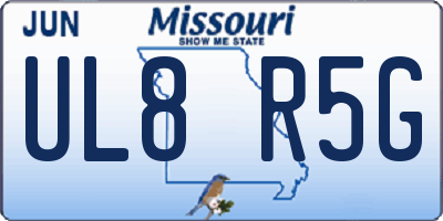 MO license plate UL8R5G