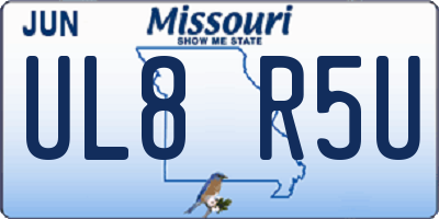 MO license plate UL8R5U