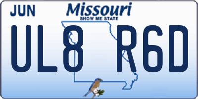 MO license plate UL8R6D