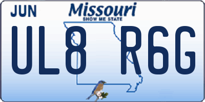 MO license plate UL8R6G