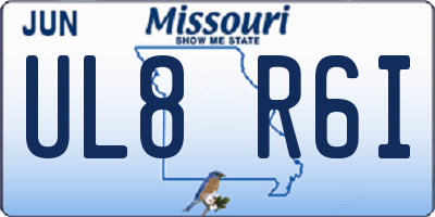 MO license plate UL8R6I