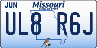 MO license plate UL8R6J