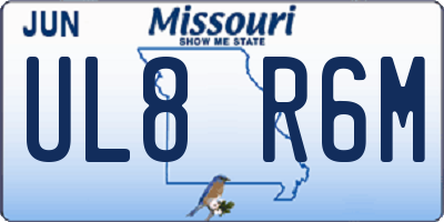 MO license plate UL8R6M
