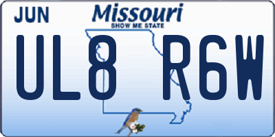 MO license plate UL8R6W