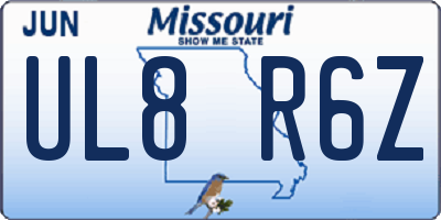 MO license plate UL8R6Z
