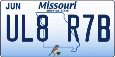MO license plate UL8R7B