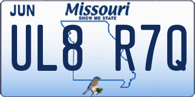 MO license plate UL8R7Q