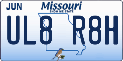 MO license plate UL8R8H