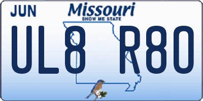 MO license plate UL8R8O