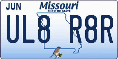 MO license plate UL8R8R