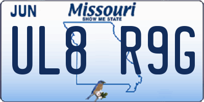 MO license plate UL8R9G