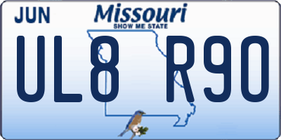 MO license plate UL8R9O