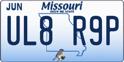 MO license plate UL8R9P