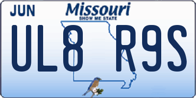 MO license plate UL8R9S