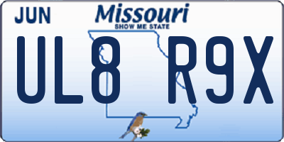 MO license plate UL8R9X