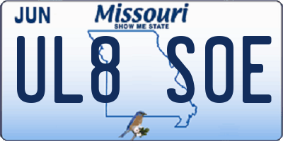 MO license plate UL8S0E