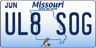 MO license plate UL8S0G