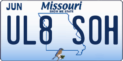 MO license plate UL8S0H