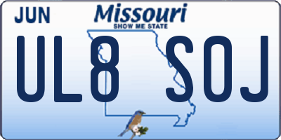 MO license plate UL8S0J