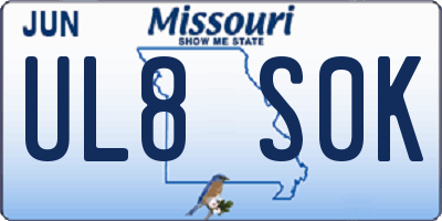 MO license plate UL8S0K