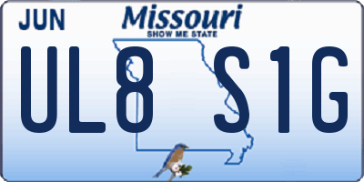 MO license plate UL8S1G