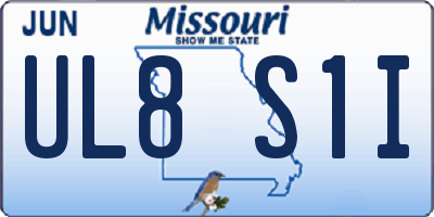 MO license plate UL8S1I