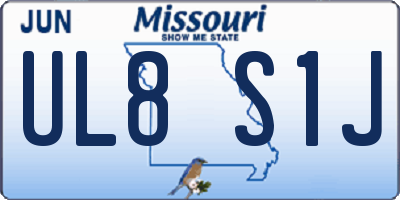 MO license plate UL8S1J