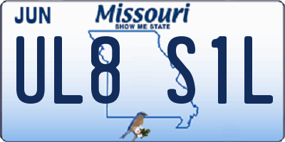 MO license plate UL8S1L
