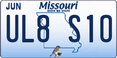 MO license plate UL8S1O