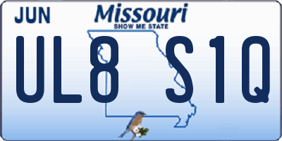MO license plate UL8S1Q