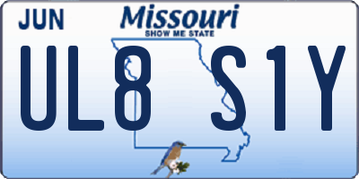 MO license plate UL8S1Y