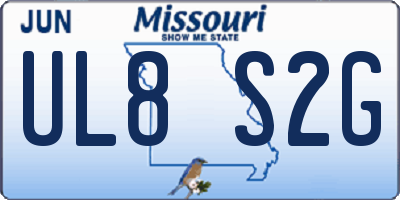MO license plate UL8S2G
