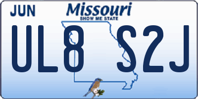 MO license plate UL8S2J