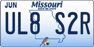MO license plate UL8S2R