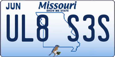 MO license plate UL8S3S