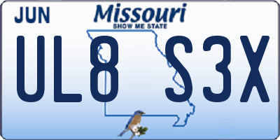 MO license plate UL8S3X