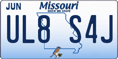 MO license plate UL8S4J