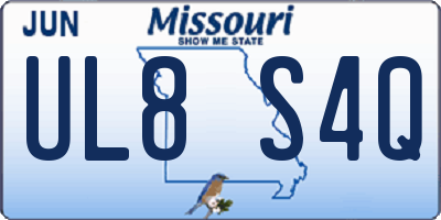 MO license plate UL8S4Q