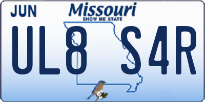 MO license plate UL8S4R