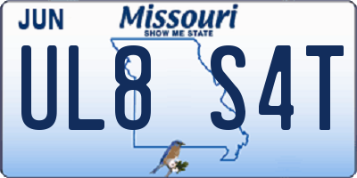MO license plate UL8S4T