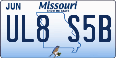 MO license plate UL8S5B