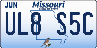 MO license plate UL8S5C