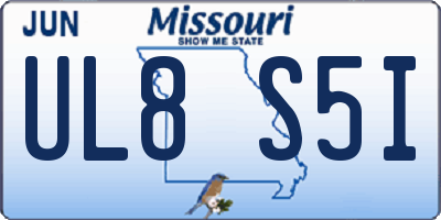 MO license plate UL8S5I