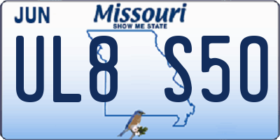 MO license plate UL8S5O