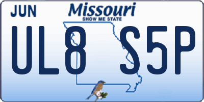 MO license plate UL8S5P