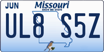 MO license plate UL8S5Z
