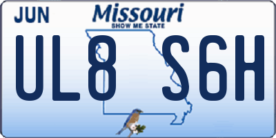 MO license plate UL8S6H