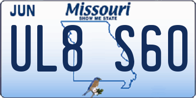 MO license plate UL8S6O