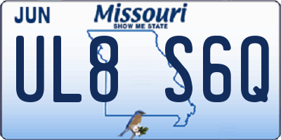 MO license plate UL8S6Q